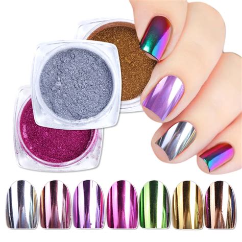 1pcs Magic Mirror Nail Dip Powder Dust Dipping Chrome Glitters Shiny UV Gel Polish Flakes ...