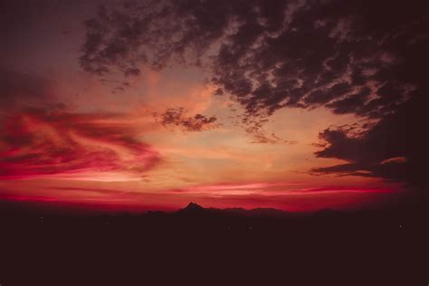 Silhouette of mountain during sunset HD wallpaper | Wallpaper Flare