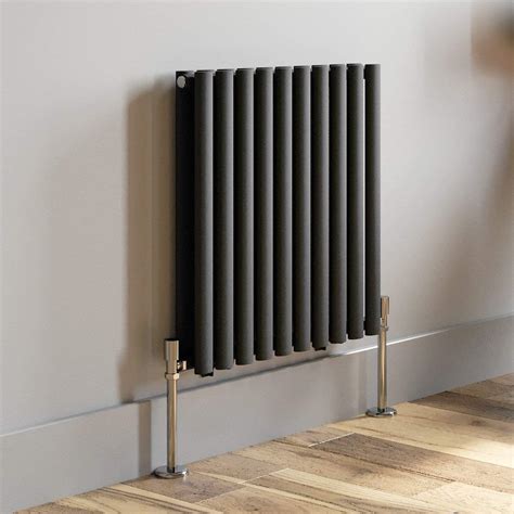 DuraTherm Anthracite Designer Radiator Horizontal Oval Column Double ...