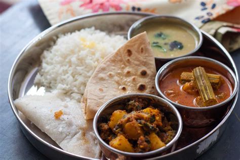 Everyday Meal Plate Ideas: Kotte Saru, Magge Kodel, Patholi, Phulka & Rice by Archana's Kitchen