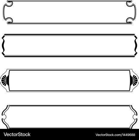 Set simple black banners border frame Royalty Free Vector