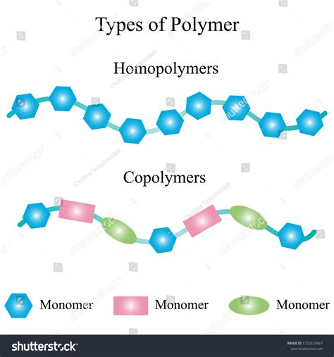 Illustration chimique. L'homopolymère et le copolymère : image ...