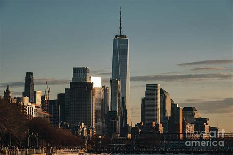 Sunset Light Close Up View of One World Trade Center Lower Manhattan ...