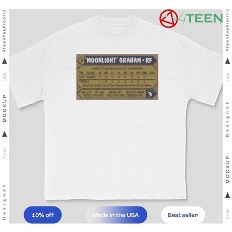 Step up to the Plate with the Moonlight Graham Baseball Card Shirt - A ...