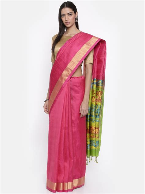 Buy The Chennai Silks Classicate Pink Woven Design Pure Silk Saree - Sarees for Women 5507534 ...