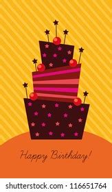 Birthday Card Birthday Cake Decorations Stock Vector (Royalty Free) 116651764 | Shutterstock