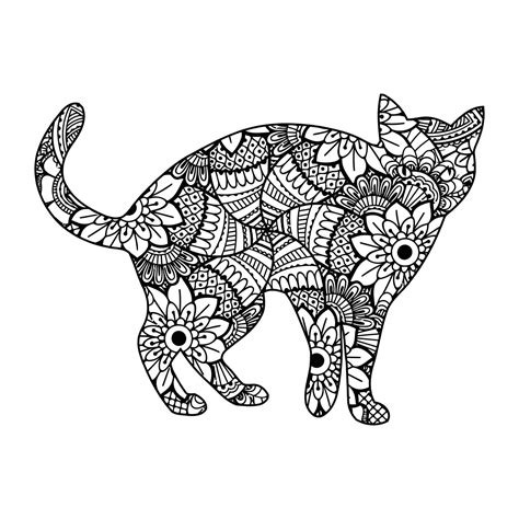 Awesome Cat Mandala coloring page - Download, Print or Color Online for ...