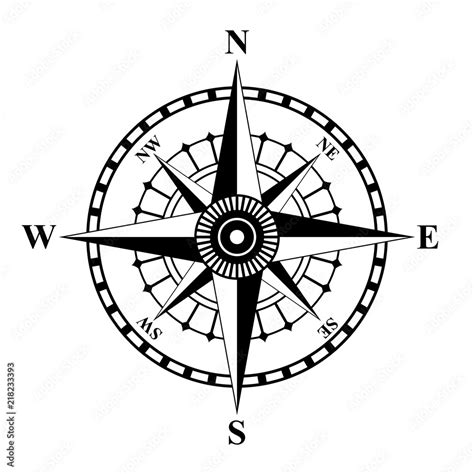 Compass Rose Vector vector de Stock | Adobe Stock