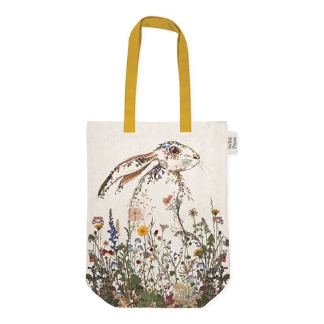 Museums & Galleries - Wild Press Wildflower Hare Tote Bag #MGCOT217