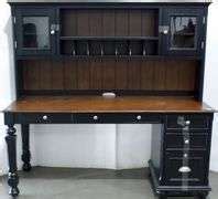 Modular Desk & Hutch, Black / Brown - Bunting Online Auctions
