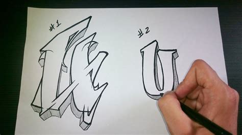 How to draw Graffiti Letter "U" on paper - YouTube