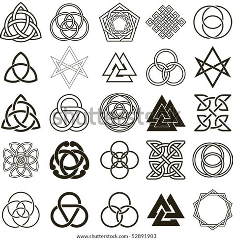 Set Symbols Icons Vector Tattoo Design: vetor stock (livre de direitos) 52891903 | Shutterstock