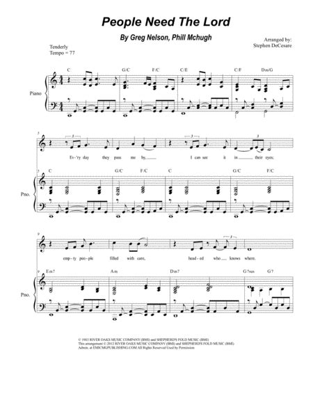 People Need The Lord Sheet Music | Steve Green | Piano & Vocal