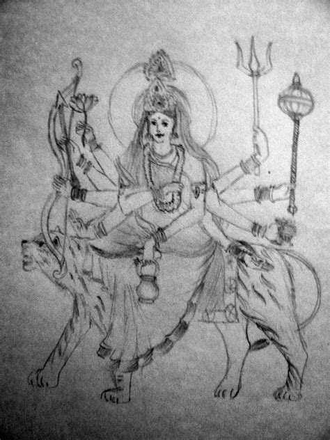 HiNDU GOD: goddess durga sketch