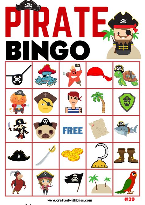 Pirate Bingo For Kids Pirate Bingo Birthday Party Classroom | Etsy