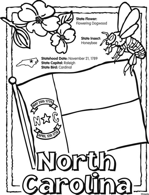 North Carolina Flag Coloring Page