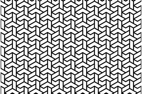 Seamless Vector Abstract Pattern With Black Lines | Custom-Designed Graphic Patterns ~ Creative ...