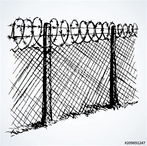 Barbed Wire Fence Drawing at PaintingValley.com | Explore collection of ...