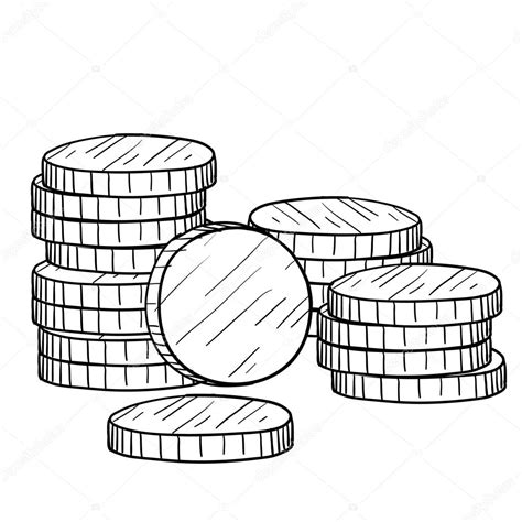 Stack of coins sketch — Stock Vector © lhfgraphics #13987900