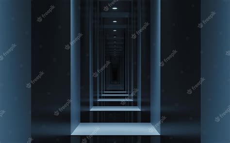 Premium Photo | Dark tunnel background 3d rendering