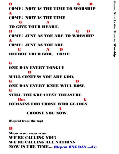 COME NOW IS THE TIME TO WORSHIP - lyrics and chords ~ Faith and Music