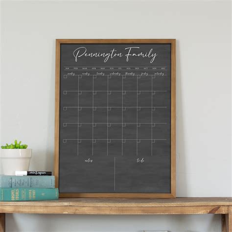 Framed Family Wall Calendar Personalized & Framed Minimalist - Etsy