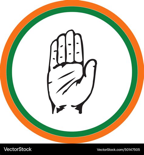 Inc party indian national congress flag Royalty Free Vector