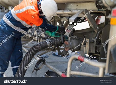 Tanker Truck Driver Delivers Gasoline Gas Stock Photo 1988931653 ...