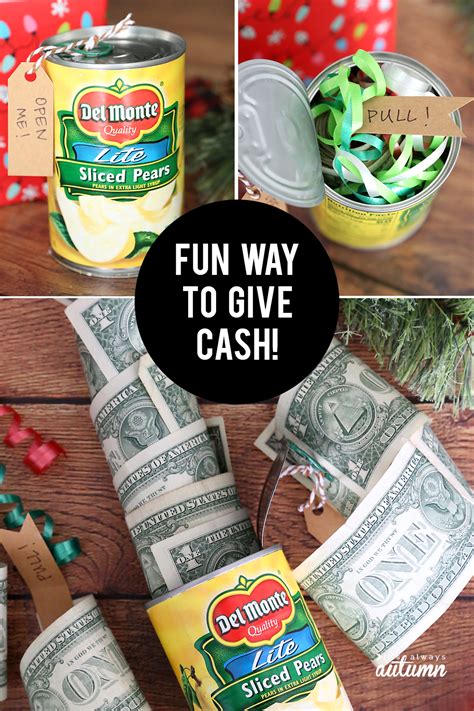 Funny Christmas money gift idea: Cash in a can - It's Always Autumn