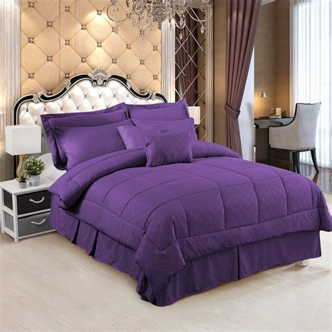 10 Pieces Solid Soft Bed in A Bag Bedding Comforter Set,Luxury Soft ...