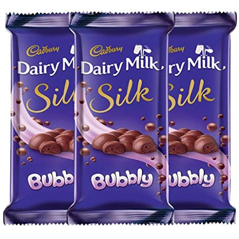 Cadbury Dairy Milk Silk Chocolate Bar, Bubbly, 120G (Pack Of 3 ...