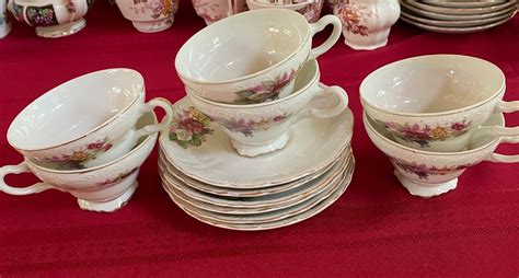 Vintage Japanese floral China Cups and Saucers - Etsy