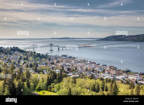 Astoria Oregon Cityscape with Astoria-Megler Bridge Scenic View Stock Photo - Alamy