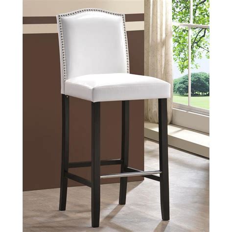 Baxton Studio Libra White Faux Leather Upholstered 2-Piece Bar Stool ...