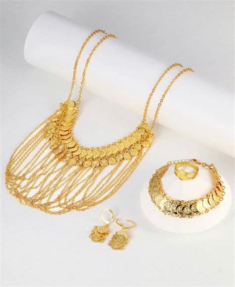 5 Piece 21K Gold Plated Statement Set Dubai Gold Coins - Etsy