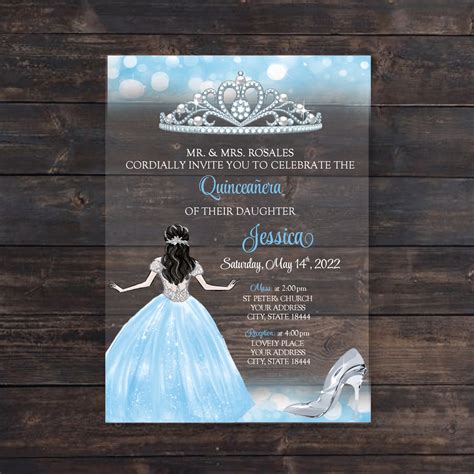 Cinderella Quinceanera Acrylic Invitation – Invitations by Luis Sanchez