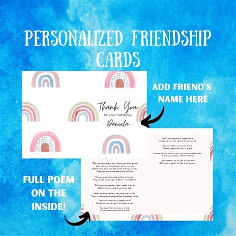 Personalized Friendship Card Poem | Etsy