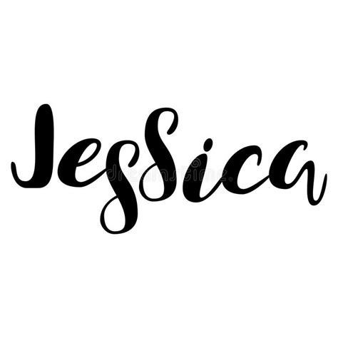 Nombre Femenino - Jessica Diseño De Letras Tipografía Manuscrita Ilustración del Vector ...