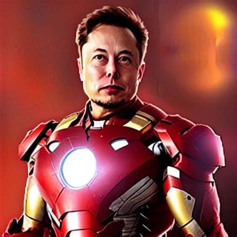 KREA - Elon musk in an iron man suit, backlit, hyper realistic