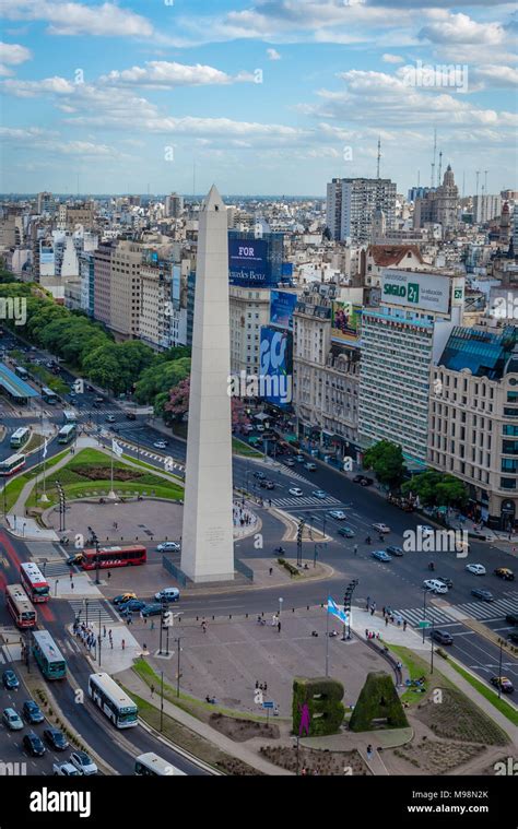 The Obelisco in Avenida 9 de Julio, Buenos Aires. Argentina Stock Photo ...