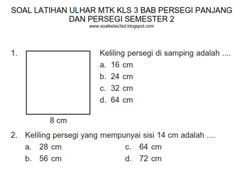 Soal Keliling Persegi Panjang Kelas 4 - Homecare24