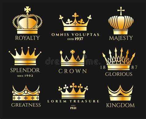 Crown logo set stock vector. Illustration of boutique - 139886517