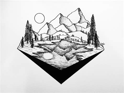 Mountain Pen Drawing at PaintingValley.com | Explore collection of ...