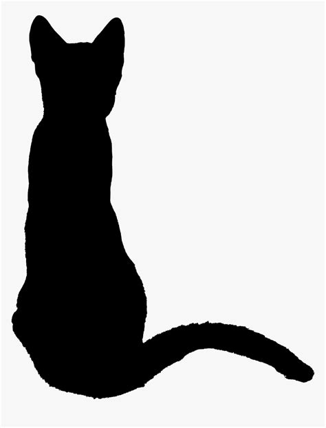 File - Kitten 1370737 - Svg - Black Cat Sitting Back - Back Of Cat ...