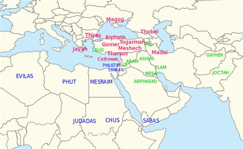 Sons of Noah - Wikipedia, the free encyclopedia | Bible mapping, Bible, Noah bible