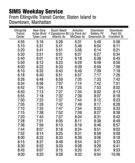 59 Mta Bus Schedule - Schedule Printable