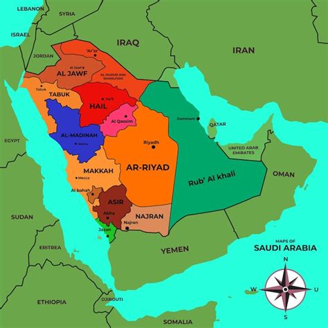 Premium Vector | Country Map of Saudi Arabia Concept