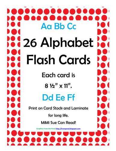 Alphabet Flash Cards/Bulletin Board Signs (Red Dots) (Large) | Teaching ...