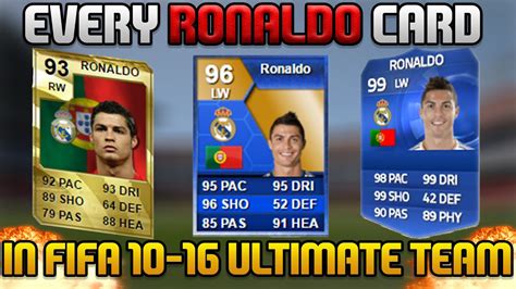 EVERY C.RONALDO ULTIMATE TEAM CARD | FIFA 10-16 | - YouTube