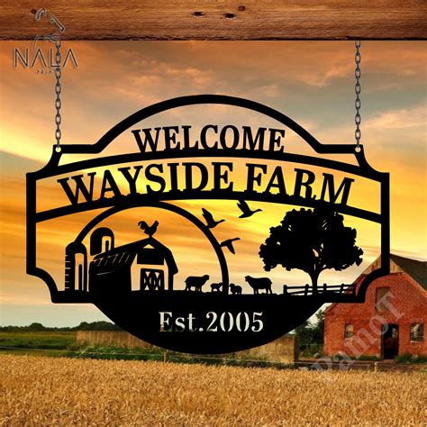 Personalized Small Farm Metal Sign, Custom Welcome Farm Metal Art ...